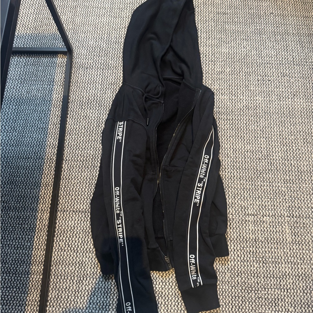 Off white zip up hoodie